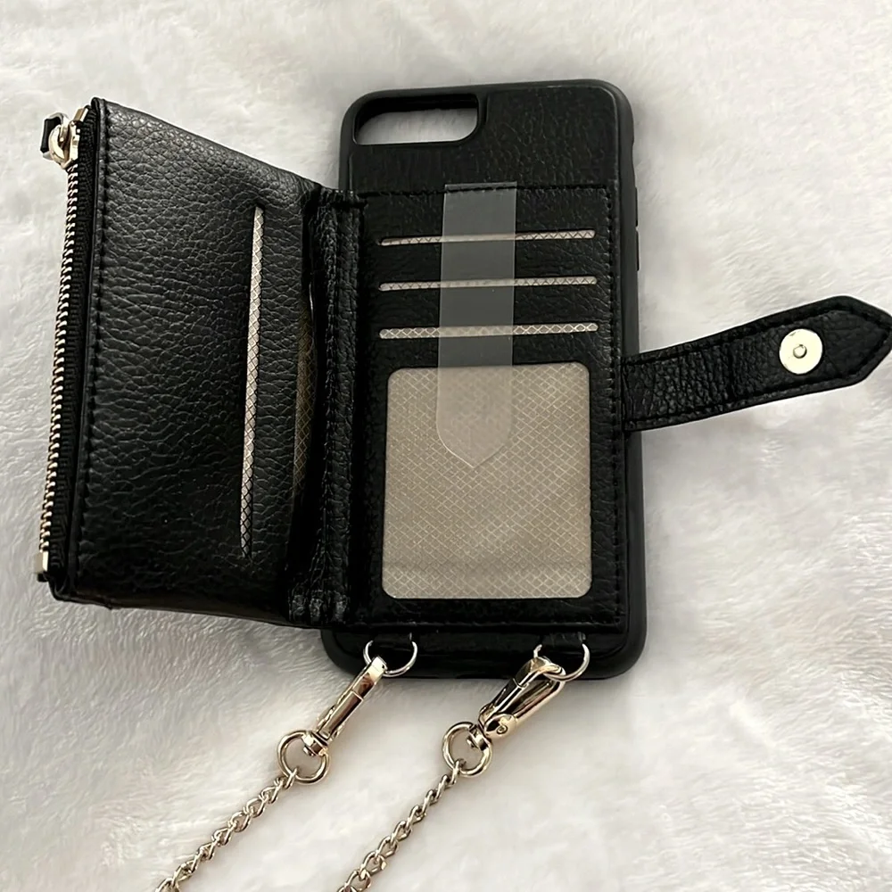 iPhone 7 Plus/8 Plus Crossbody and Wristlet PU Leather Case Wallet